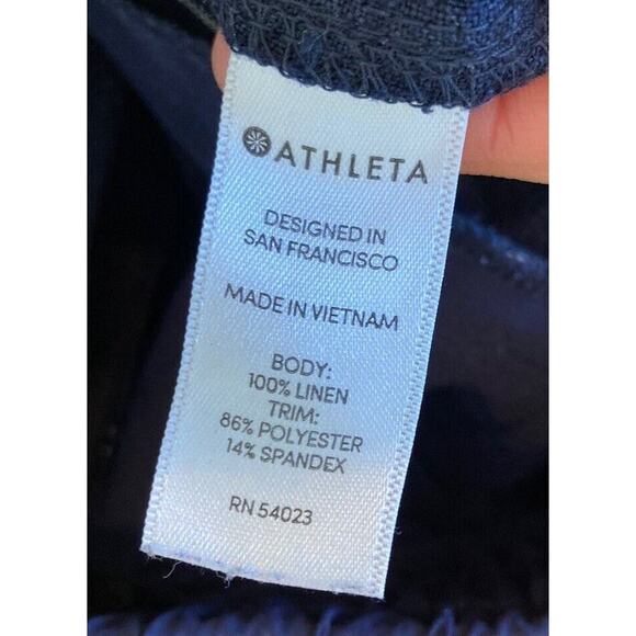 Athleta Striped Wide Leg Pants Size 4 Women’s Navy - Picture 4 of 9